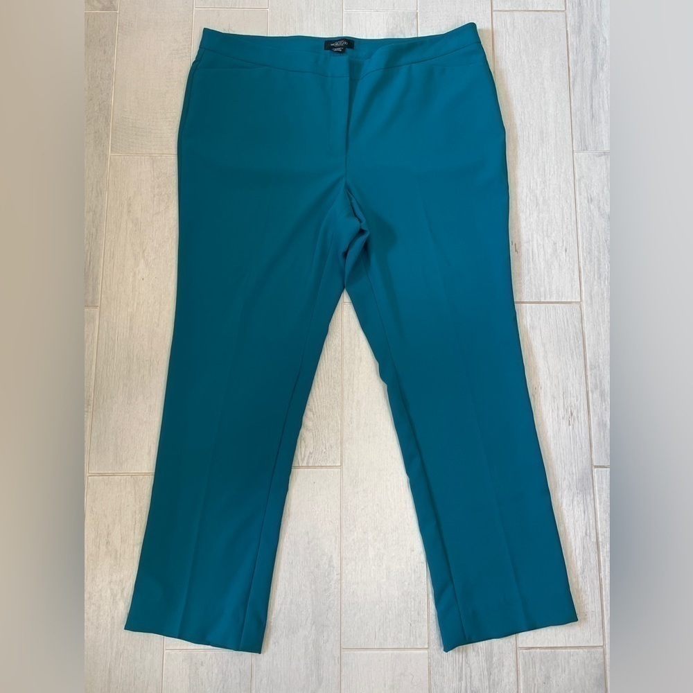 Michel Studio Teal Straight Leg Dress Pants
